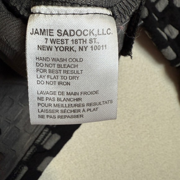 Jamie Sadock Pullover Top 1/4‎ Zip Womens S Small Mock Neck Geometric Black Gray - Picture 3 of 6